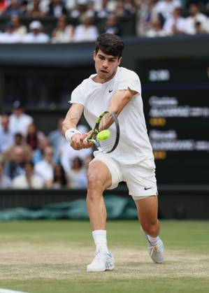 Carlos Alcaraz ESP Mens Singles, Gentlemen s Singles, Final, Final Tennis Wimbledon 2024 Grand Slam ITF ATP WTA AELTC London Great Britain 14 July 2024 Copyright: xJuergenxHasenkopfx