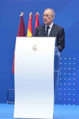 Presentation Kylian Mbappe In Real Madrid - Spain Florentino Pérez during his presentation as a new player of Real Madrid CF at Santiago Bernabeu stadium in Madrid, Spain, on July 16, 2024. Photo by Laurent Lairys ABACAPRESS.COM Madrid Spain Copyright: xLairysxLaurent ABACAx