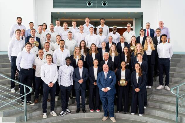 Berlin, Germany, 17 07 2024 Federal Chancellery Reception for the mens and womens national basketball teams by Federal Chancellor Olaf Scholz Copyright: xBergmann,xGuido BPA dtsxNachrichtenagenturx dts_43870