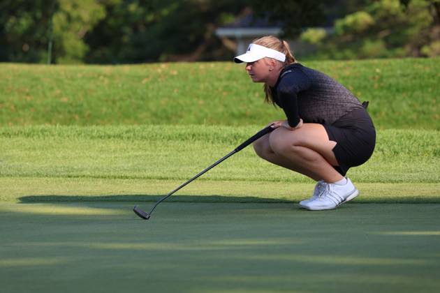 SYLVANIA, OH - JULY 18: LPGA, Golf Damen golfer Adela Cernousek putts on the 9th hole during the first round of the 2024 Dana Open on July 18, 2024, at Highland Meadows Golf Club in Sylvania, Ohio. (Photo by Brian Spurlock Icon Sportswire) GOLF: JUL 18 LPGA Dana Open EDITORIAL USE ONLY Icon24071883