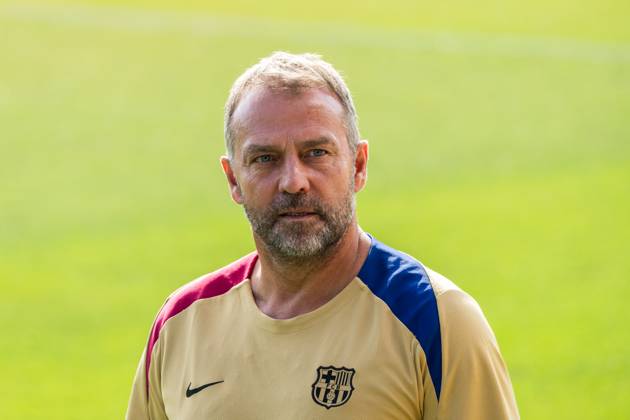 (240720) -- BARCELONA, July 20, 2024 -- FC Barcelona, Barca s head coach Hansi Flick attends a training session at the Joan Gamper training ground, near Barcelona, Spain, on July 19, 2024. (Photo by Xinhua) (SP)SPAIN-BARCELONA-FOOTBALL-TRAINING SESSION Joanxgosa