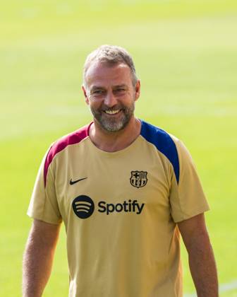 (240720) -- BARCELONA, July 20, 2024 -- FC Barcelona, Barca s head coach Hansi Flick attends a training session at the Joan Gamper training ground, near Barcelona, Spain, on July 19, 2024. (Photo by Xinhua) (SP)SPAIN-BARCELONA-FOOTBALL-TRAINING SESSION Joanxgosa
