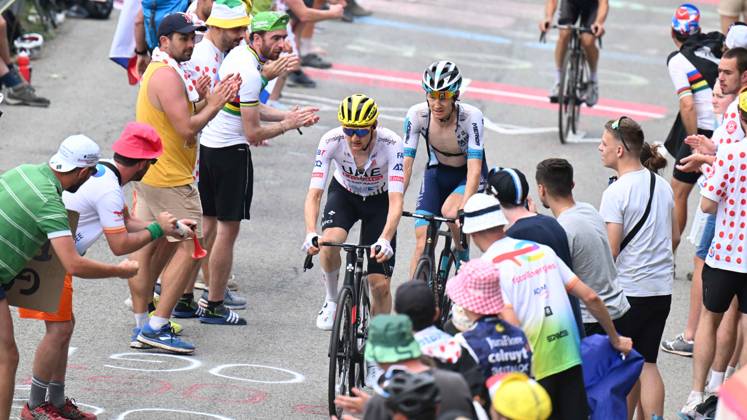 20-07-2024 Tour De France; Tappa 20 Nice - Col De La Couillole; 2024, Uae Team Emirates; 2024, Bahrain Victorious; Wellens, Tim; Haig, Jack; Col De La Couillole;