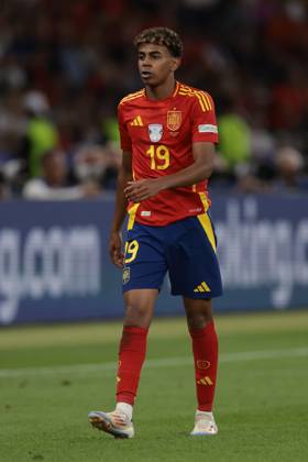 Berlin, Germany, 14th July 2024. Lamine Yamal of Spain reacts during the UEFA European Championships final match at Olympiastadion, Berlin. Picture: Jonathan Moscrop Sportimage EDITORIAL USE ONLY. No use with unauthorised audio, video, data, fixture lists, club league logos or live services. Online in-match use limited to 120 images, no video emulation. No use in betting, games or single club league player publications. SPI-3226-0316