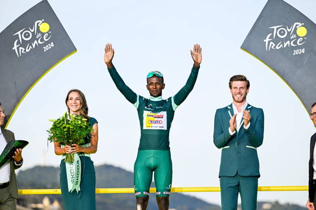 Cycling, Tour de France, Biniam Girmay wins the green jersey of the rider with the most points