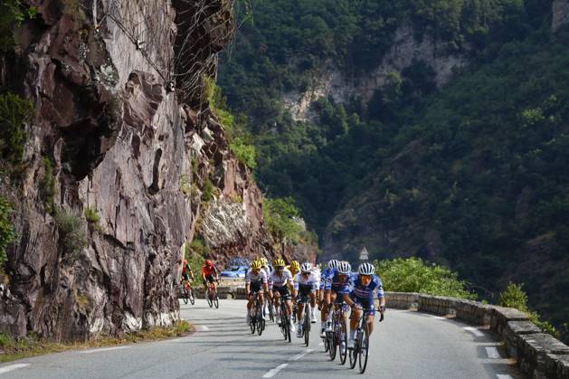 Tour de France 2024 - Stage 20 COL DE LA COUILLOLE, FRANCE - JULY 20 : Van Wilder Ilan (BEL) of Soudal - Quick Step with Evenepoel Remco (BEL) of Soudal - Quick Step in the descent of Col de Colmiane during stage 20 of the 111th edition of the Tour de France 2024 cycling race, a stage of 132,8 kms with start in Nice and finish in Col de la Couillole on July 20, 2024 in Col de la Couillole, France, 20 07 2024 Col de la Couillole France Copyright: xJanxDexMeuleneirx