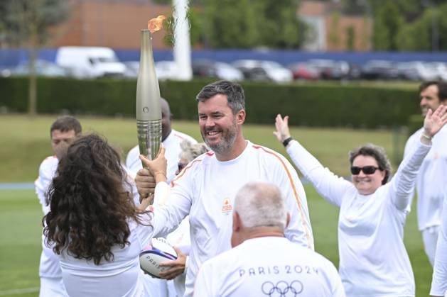 Paris 2024, Olympics, Olympic flame in Marcoussis