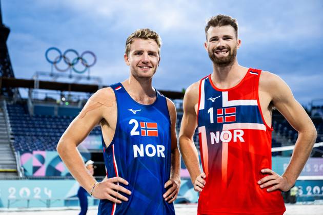Paris 2024, beach volleyball, training Christian Sorum and Anders Mol