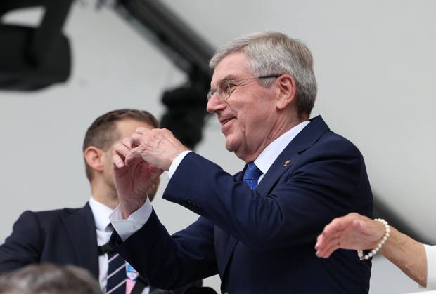 (240726) -- PARIS, July 26, 2024 -- International Olympic Committee (IOC) President Thomas Bach is seen ahead of the opening ceremony of the Paris 2024 Olympic Games, Olympische Spiele, Olympia, OS in Paris, France, July 26, 2024. ) (PARIS2024) FRANCE-PARIS-OLY-OPENING CEREMONY GaoxJing