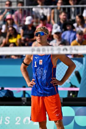 Olympic Games Beach Volleyball Paris 28 07 2024 Preliminary round, men, NED vs ITA, Steven Van De Velde Copyright: xBEAUTIFULxSPORTS TomxBlochx