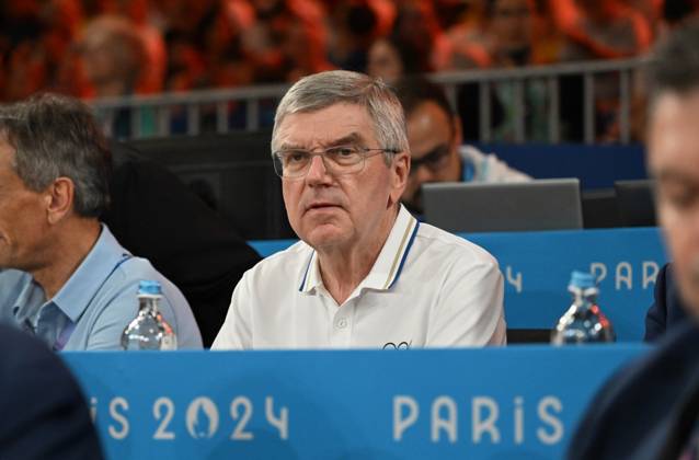 (240730) -- PARIS, July 30, 2024 -- International Olympic Committee (IOC) President Thomas Bach watch the judo match at the Paris 2024 Olympic Games, Olympische Spiele, Olympia, OS in Paris, France, July 30, 2024. ) (PARIS2024) FRANCE-PARIS-OLY-JUDO WuxWei