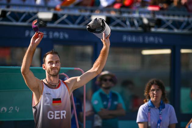 Olympic Games Beach Volleyball Paris 01 08 2024 Preliminary round, Men, GER AUS, Clemens Wickler 2, GER , Copyright: xBEAUTIFULxSPORTS TomxBlochx