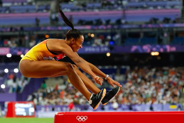 August 3, 2024, Paris, Paris, FRANCE: Ana Peleteiro-Compaore of Spain competes during the Women s Triple Jump Final of the Athletics at Stade de France during the Paris 2024 Olympics Games on August 3, 2024 in Paris, France. Paris FRANCE - ZUMAa181 20240803_zaa_a181_313 Copyright: xAntonioxMartinezx