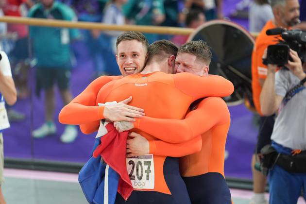Paris 2024, cycling, track cycling, men, team sprint, Olympic champion Netherlands
