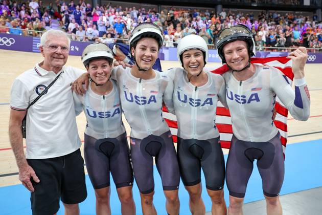 Paris 2024, cycling, track cycling, women, team pursuit, Olympic champion USA