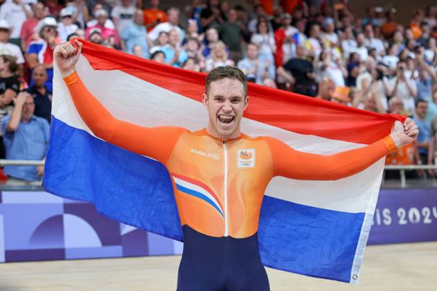 Paris 2024, cycling, track cycling, men, keirin, Olympic champion Harrie Lavreysen