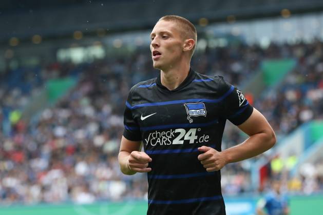 18 08 2024, xtgx, Fußball DFB Pokal 1 Runde, FC Hansa Rostock Hertha BSC Berlin emspor, v l Palko Dardai Hertha, 20 DFL DFB REGULATIONS PROHIBIT ANY USE OF PHOTOGRAPHS as IMAGE SEQUENCES and or QUASI VIDEO Rostock