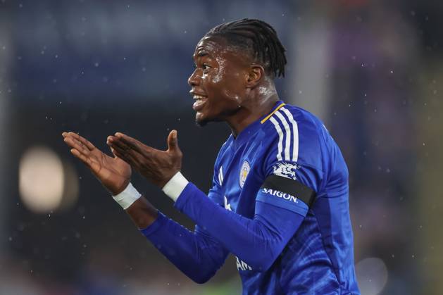 Premier League Leicester City v Tottenham Hotspur Abdul Fatawu of Leicester City reacts during the Premier League match Leicester City vs Tottenham Hotspur at King Power Stadium, Leicester, United Kingdom, 19th August 2024 (Photo by Mark Cosgrove News Images) Leicester King Power Stadium Leicestershire United Kingdom Copyright: xMarkxCosgrove NewsxImagesx