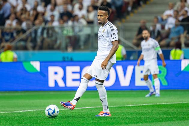 UEFA Super Cup 2024 Final match: Real Madrid Vs Atalanta BC in Warsaw, Poland - 14 Aug 2024 Eder Militao of Real seen in action during the UEFA Super Cup 2024 Final match between Real Madrid and Atalanta BC at PGE Narodowy stadium in Warsaw. Final score; Real Madrid 2:0. Atalanta BC. Warsaw Poland Copyright: xMiko?ajxBarbanellx xSOPAxImagesx MBarbanell_UEFASC2024_14082024_14