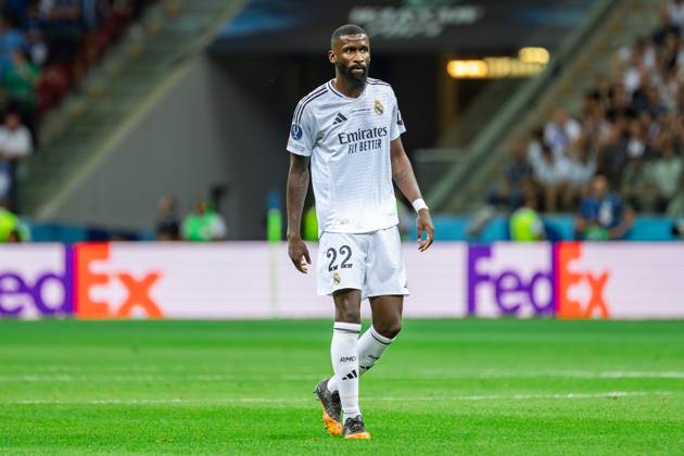 UEFA Super Cup 2024 Final match: Real Madrid Vs Atalanta BC in Warsaw, Poland - 14 Aug 2024 Antonio Rudiger of Real seen in action during the UEFA Super Cup 2024 Final match between Real Madrid and Atalanta BC at PGE Narodowy stadium in Warsaw. Final score; Real Madrid 2:0. Atalanta BC. Warsaw Poland Copyright: xMiko?ajxBarbanellx xSOPAxImagesx MBarbanell_UEFASC2024_14082024_19