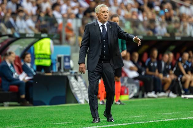 UEFA Super Cup 2024 Final match: Real Madrid Vs Atalanta BC in Warsaw, Poland - 14 Aug 2024 Carlo Ancelotti head coach of Real seen in action during the UEFA Super Cup 2024 Final match between Real Madrid and Atalanta BC at PGE Narodowy stadium in Warsaw. Final score; Real Madrid 2:0. Atalanta BC. Warsaw Poland Copyright: xMiko?ajxBarbanellx xSOPAxImagesx MBarbanell_UEFASC2024_14082024_20