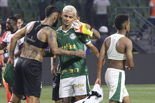 Match between Palmeiras and Botafogo for the Conmebol Libertadores 2024 Sao Paulo (SP), 08 21 2024 - LIBERTADORES PALMEIRAS X BOTAFOGO - Botafogo celebrates qualifying in a match between Palmeiras and Botafogo, valid for the second leg of the round of 16 of the Copa Conmebol Libertadores, on the evening of this Wednesday, August 21, 2024, at Allianz Parque, in Sao Paulo-SP. (Foto: Leco Viana Thenews2 imago images) SPO Copyright: xLecoxVianax