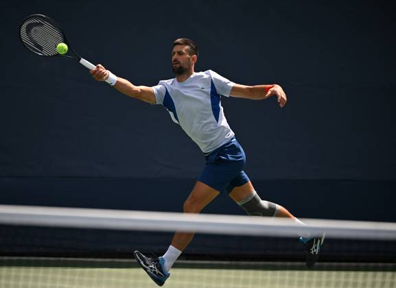 FLUSHING NY- AUGUST 22: Novak Djokovic is seen on the practice court at the USTA Billie Jean King National Tennis Center on August 22, 2024 in Flushing Queens. Copyright: xmpi04x Mediapunchx