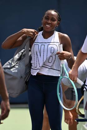 FLUSHING NY- AUGUST 22: Coco Gauff is seen on the practice court at the USTA Billie Jean King National Tennis Center on August 22, 2024 in Flushing Queens. Copyright: xmpi04x Mediapunchx