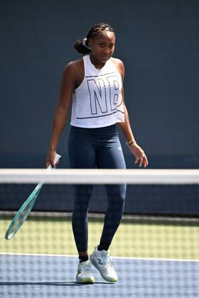 FLUSHING NY- AUGUST 22: Coco Gauff is seen on the practice court at the USTA Billie Jean King National Tennis Center on August 22, 2024 in Flushing Queens. Copyright: xmpi04x Mediapunchx
