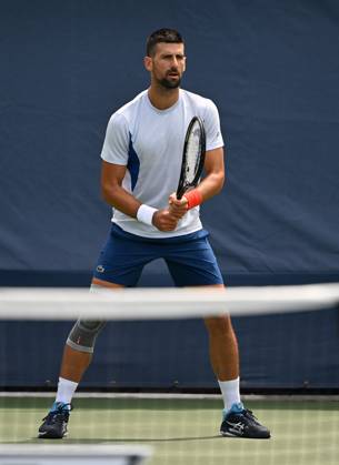 FLUSHING NY- AUGUST 22: Novak Djokovic is seen on the practice court at the USTA Billie Jean King National Tennis Center on August 22, 2024 in Flushing Queens. Photo by Larry Marano 2024 Copyright: xmpi04x Mediapunchx