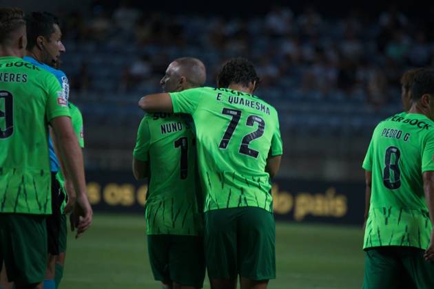 August 23, 2024, Algarve Stadium, Loule, Portugal, Sporting Clube Farense v Sporting Clube de Portugal, Liga Portugal Betclic, Week 3 August 23, 2024, Loule, Portugal: Quaresma 72 and Nuno Santos 11 of Sporting Clube de Portugal in action during the Liga Portugal Betclic week 3 football match between Sporting Clube Farense and Sporting Clube de Portugal at Algarve Stadium. Copyright: xNUNOxPIRESxVELOSOx