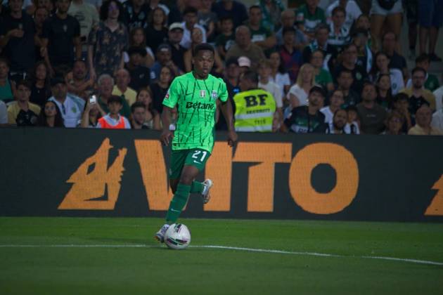 August 23, 2024, Algarve Stadium, Loule, Portugal, Sporting Clube Farense v Sporting Clube de Portugal, Liga Portugal Betclic, Week 3 August 23, 2024, Loule, Portugal: Geny Catamo 21 of Sporting Clube de Portugal in action during the Liga Portugal Betclic week 3 football match between Sporting Clube Farense and Sporting Clube de Portugal at Algarve Stadium. Copyright: xNUNOxPIRESxVELOSOx