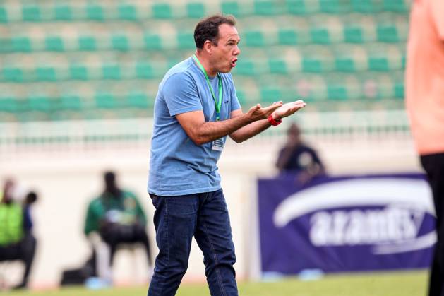 RECORD DATE NOT STATED NAIROBI, KENYA - AUGUST 25: Coach Leonardo Neiva of Gor Mahia during the Totalenergies CAF Champion™s League match between Gor Mahia of Kenya and El Merriekh FC Bentiu of South Sudan at Nyayo National Stadium on August 25. 2024 in Nairobi, Kenya. Photo by Chris Omollo Copyright: xx