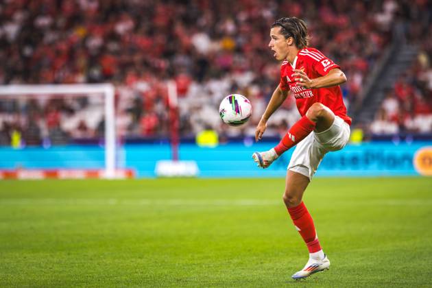 SL Benfica Vs CF Estrela da Amadora in Lisbon, Portugal - 24 Aug 2024 Alvaro Fernandez Carreras of SL Benfica in action during the Liga Portugal Betclic match between SL Benfica and CF Estrela da Amadora at Estadio da Luz. Final score: SL Benfica 1 - 0 CF Estrela da Amadora Lisbon Portugal Copyright: xHenriquexCasinhasx xSOPAxImagesx HCASINHAS_24082024_SLBENFICA_VS_FCESTRELAAMADORA_025