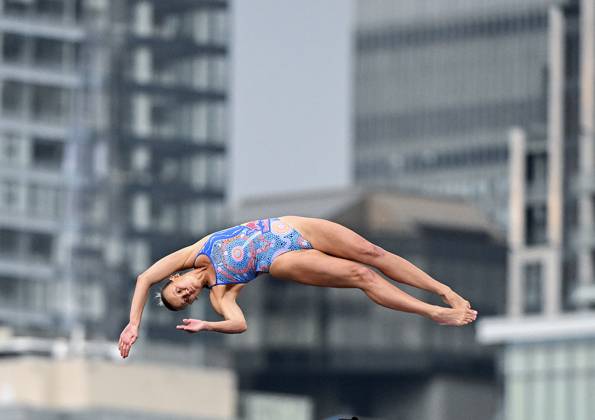 Bilder des Jahres 2024, Sport 08 August Sport Themen der Woche KW34 Sport Bilder des Tages August 25, 2024, Montreal, Pq, Canada: Rhiannan Iffland from Australia dives during the final of the women s Red Bull Cliff Diving World Series in Montreal, Sunday, August 25, 2024. Rhiannan Iffland,..  - ZUMAc35_ 20240825_zaf_c35_063 Copyright: xGrahamxHughesx