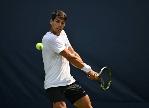 Practice court at the USTA Billie Jean King National Tennis Center during the US Open Featuring: Carlos Alcaraz Where: Queens, New York, United States When: 25 Aug 2024 Credit: Robert Bell INSTARimages EDITORIAL USE ONLY. NOT FOR USE BY NEWSPAPERS BASED IN THE UK. Copyright: xLarryxMaranox instar54057157