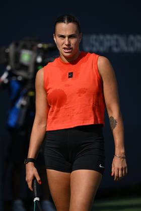 Practice court at the USTA Billie Jean King National Tennis Center during the US Open Featuring: Aryna Sabalenka Where: Queens, New York, United States When: 25 Aug 2024 Credit: Robert Bell INSTARimages EDITORIAL USE ONLY. NOT FOR USE BY NEWSPAPERS BASED IN THE UK. Copyright: xLarryxMaranox instar54057187