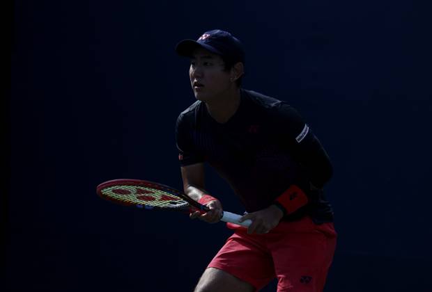Yoshihito Nishioka of Japan get set to return the serve of Miomir Kecmanovic of Serbia in the first round of the 2024 US Open Tennis Championships in at the USTA Billie Jean King National Tennis Center on Saturday, August 26, 2024 in New York City.  NYP20240826113 JOHNxANGELILLO