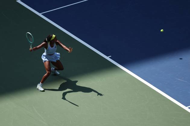 Coco Gauff (USA) at the US Open 2024 TENNIS : US Open 2024 26 08 2024 AntoineCouvercelle Panoramic 