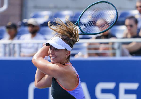 August 26, 2024, Flushing Meadows, New York, USA: Paula Badosa during Day 1 of her match against Viktorija Golubic in the 2024 US Open held at the USTA Billie Jean King National Tennis Center on MondayAugust 26, 2024 in the Flushing neighborhood of the Queens borough of New York City. JAVIER ROJAS PI Flushing Meadows USA - ZUMAp124 20240826_zaa_p124_055 Copyright: xJavierxRojasx
