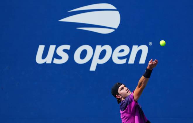 Jack Draper in first round action US Open Championships 2024, Day Two, Flushing Meadows, New York, USA - 27 Aug 2024  Copyright: xJavierxGarcia Shutterstockx 14664795y