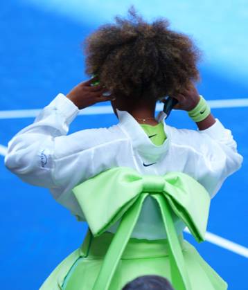 Naomi Osaka walks onto court wearing a giant bow US Open Championships 2024, Day Two, Flushing Meadows, New York, USA - 27 Aug 2024  Copyright: xJavierxGarcia Shutterstockx 14664795ab