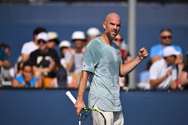US Open - First Round Adrian Mannarino (FRA) during his first round match at the 2024 US Open at Billie Jean National Tennis Center in New York City, NY, USA, on August 27, 2024. Photo by Corinne Dubreuil ABACAPRESS.COM New York City NY United States  Copyright: xDubreuilxCorinne ABACAx