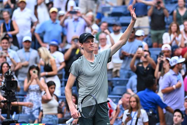 US Open - First Round Jannik Sinner (ITA) during his first round match at the 2024 US Open at Billie Jean National Tennis Center in New York City, NY, USA, on August 27, 2024. Photo by Corinne Dubreuil ABACAPRESS.COM New York City NY United States  Copyright: xDubreuilxCorinne ABACAx