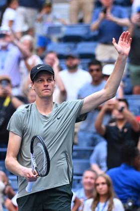 US Open - First Round Jannik Sinner (ITA) during his first round match at the 2024 US Open at Billie Jean National Tennis Center in New York City, NY, USA, on August 27, 2024. Photo by Corinne Dubreuil ABACAPRESS.COM New York City NY United States  Copyright: xDubreuilxCorinne ABACAx