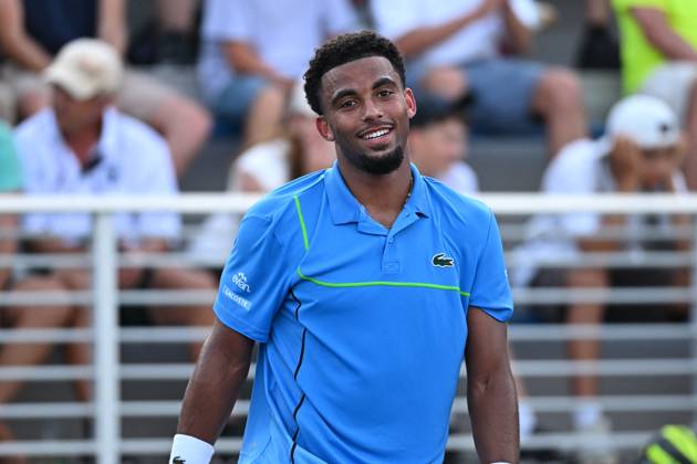 US Open - First Round Arthur Fils (FRA) during his first round match at the 2024 US Open at Billie Jean National Tennis Center in New York City, NY, USA, on August 27, 2024. Photo by Corinne Dubreuil ABACAPRESS.COM New York City NY United States  Copyright: xDubreuilxCorinne ABACAx