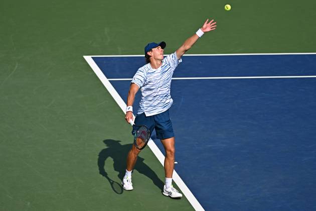US Open - First Round Alex De Minaur (AUS) during his first round match at the 2024 US Open at Billie Jean National Tennis Center in New York City, NY, USA, on August 27, 2024. Photo by Corinne Dubreuil ABACAPRESS.COM New York City NY United States  Copyright: xDubreuilxCorinne ABACAx