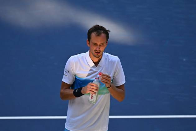 US Open - First Round Daniil Medvedev (RUS) during his first round match at the 2024 US Open at Billie Jean National Tennis Center in New York City, NY, USA, on August 27, 2024. Photo by Corinne Dubreuil ABACAPRESS.COM New York City NY United States  Copyright: xDubreuilxCorinne ABACAx