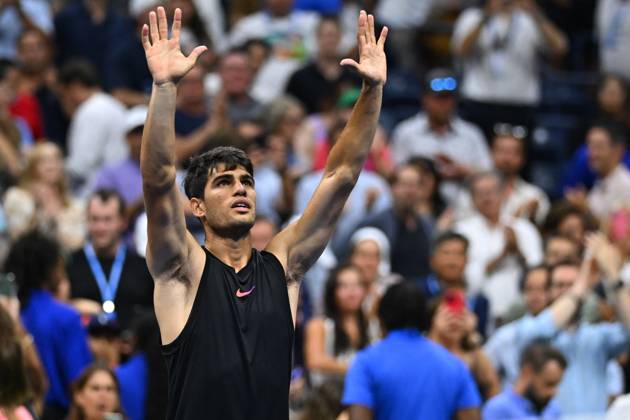 US Open - First Round Carlos Alcaraz (ESP) during his first round match at the 2024 US Open at Billie Jean National Tennis Center in New York City, NY, USA, on August 27, 2024. Photo by Corinne Dubreuil ABACAPRESS.COM New York City NY United States  Copyright: xDubreuilxCorinne ABACAx