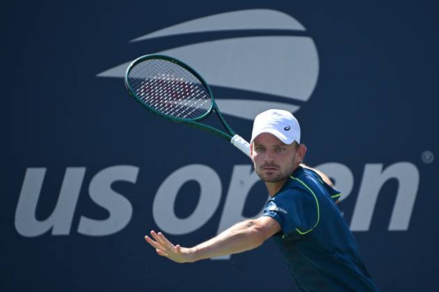 David Goffin of Belgium plays against Alejandro Tabilo of Chile during their Men s Singles round one match at the U.S. Open tennis tournament at USTA Billie Jean King National Tennis Center, New York, NY, August 27, 2024. (Photo by Anthony Behar Sipa USA) ANTHONYxBEHAR  x0757257705stx